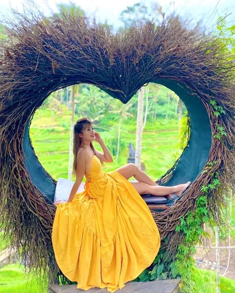 heart frame with tree background uma ceking resto and swings